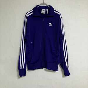 아디다스 퍼플 블루 삼선 집업 자켓