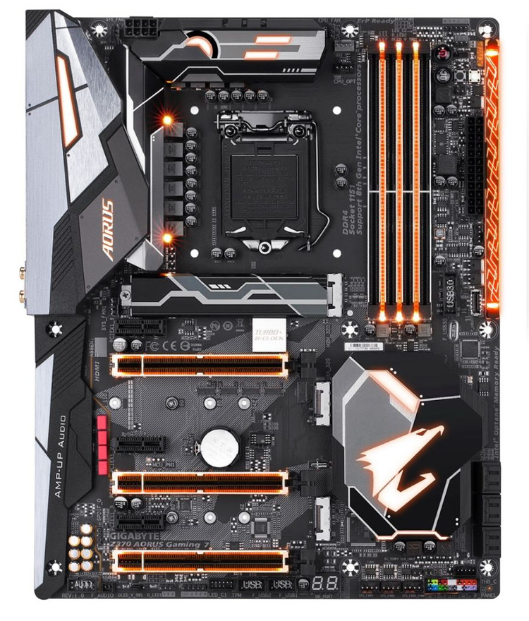 기가바이트 Z370 AORUS 게이밍7+CPU 8700k +수냉쿨러--1