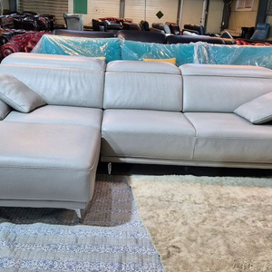 자코모 페리나 비텔로 천연통가죽 4인소파+오토만(헤드레스트기능)