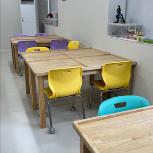교원 유아책상의자 2인셋트(고무나무)