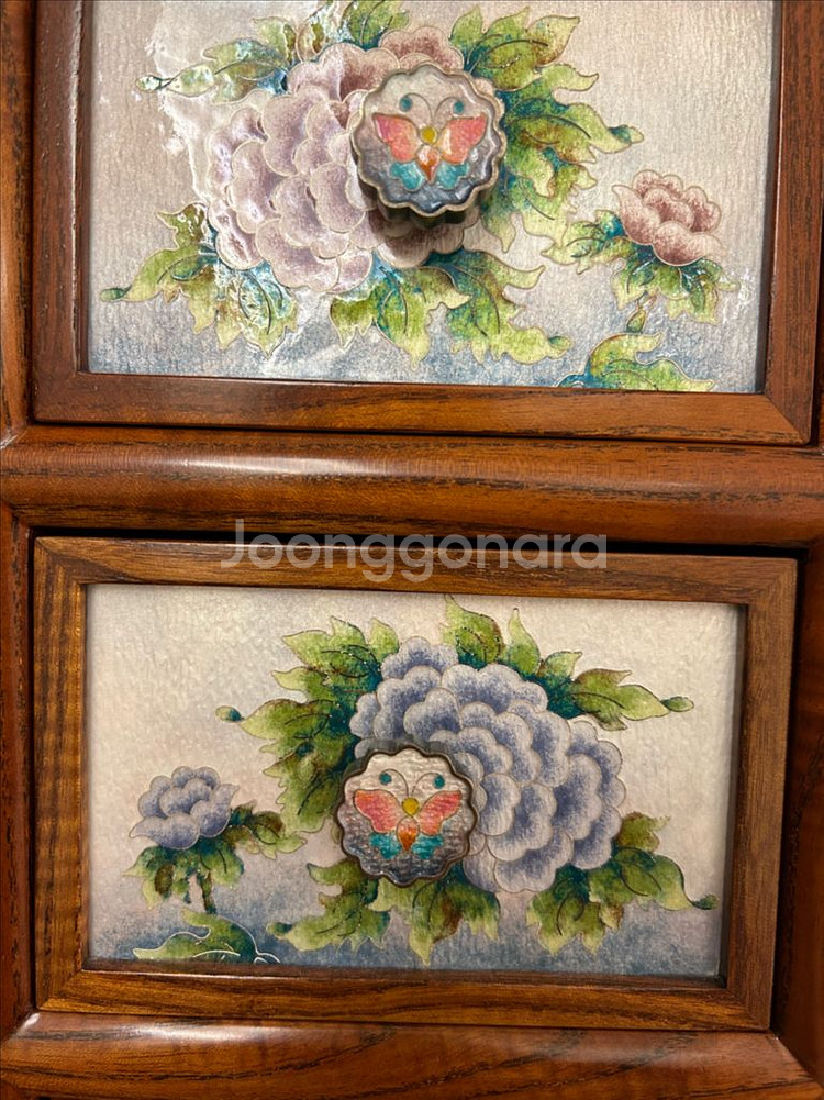 한국화 패턴 원목 서랍장(약징)--2