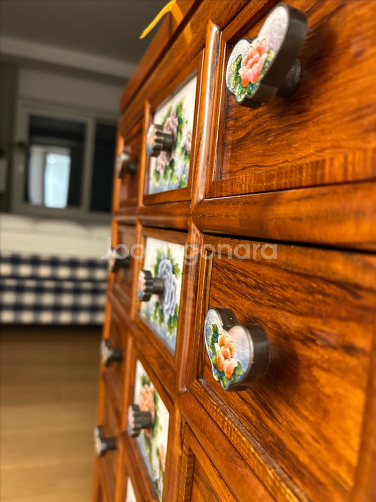 한국화 패턴 원목 서랍장(약징)--4