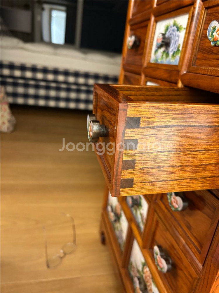 한국화 패턴 원목 서랍장(약징)--5