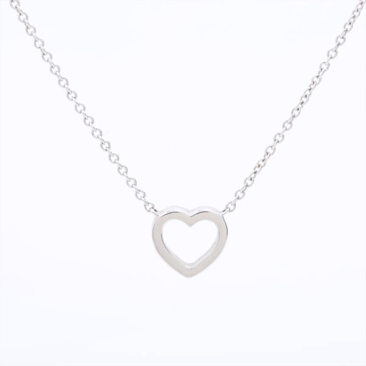 티파니 메트로하트 18P 천연다이아몬드 티파니앤코 18K 화이트골드 펜던트 목걸이 1.9g--2