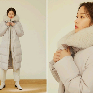 (민트색상 판매)온앤온 사가폭스퍼 구스다운 롱패딩 55사이즈