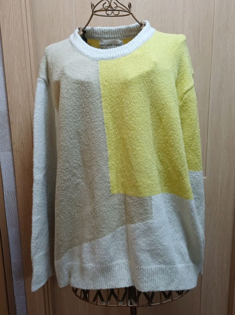 라퍼지스토어 LAFUDGE STORE 배색 니트 스웨터 L size 이미지
