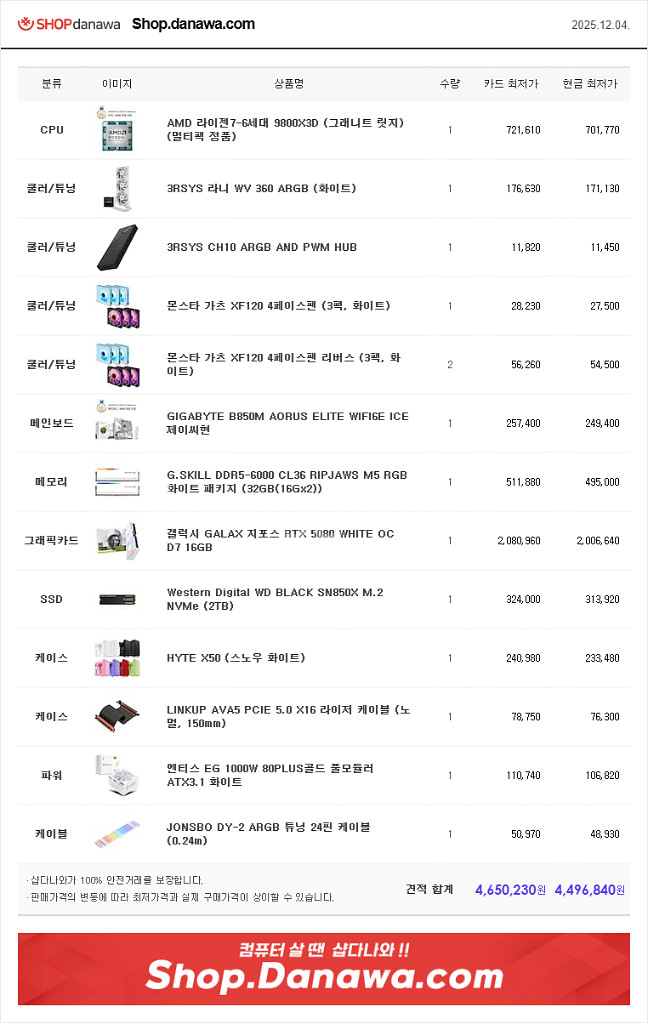 프리미엄 9800X3D 5080 2TB 라이저키트 게이밍 컴퓨터--8