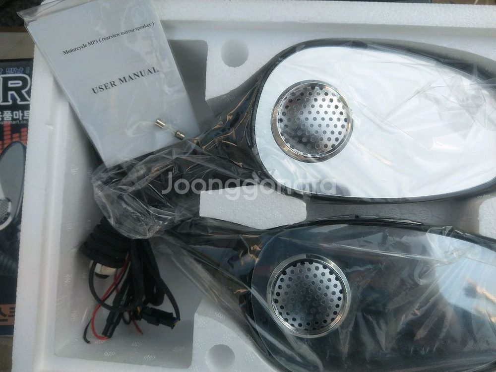 오토바이 스쿠터 백미러 거울 스피커 새상품--3