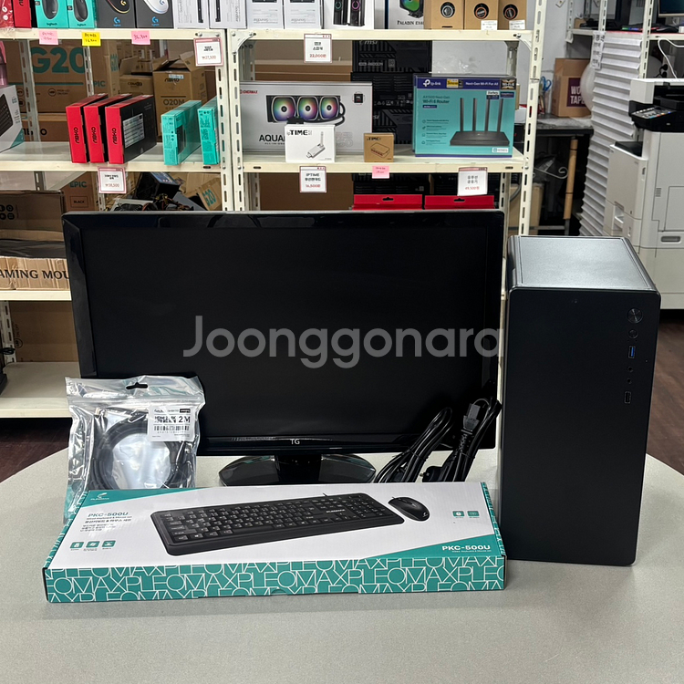 사무용 문서작업용 리퍼 본체 i5-4세대+중고 24인치 모니터+신품 키마셋 데스크탑 PC 풀세트 무료배송!--1