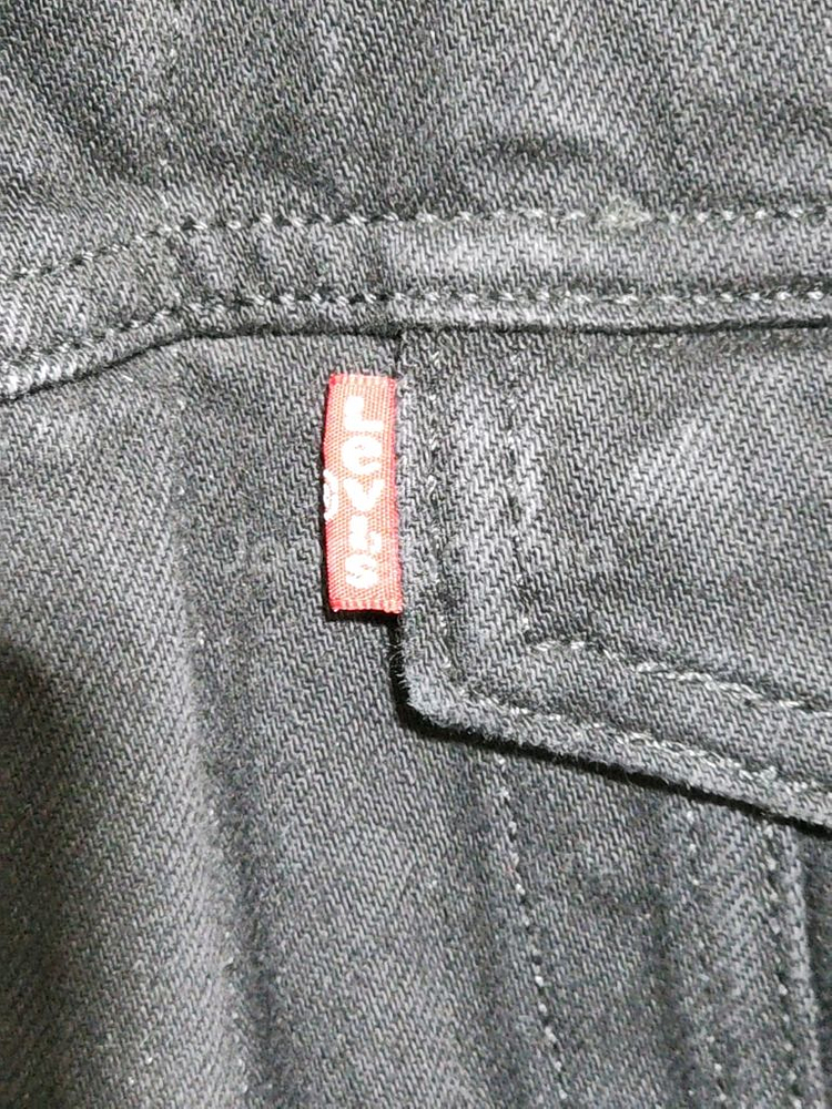 (XL) 리바이스 양털 청자켓 블랙 데님자켓 레드탭--3