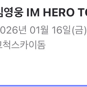 임영웅 IM HERO TOUR 2026 서울 콘서트 가족석 티켓 2매