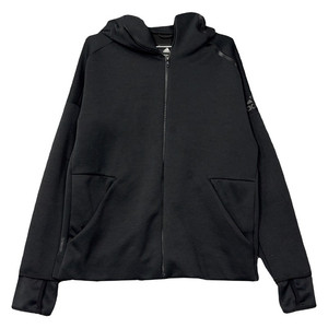 아디다스 블랙 완장 로고 기능성 후드 집업 L