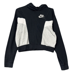 나이키 블랙 캐주얼 크롭 후드티 S