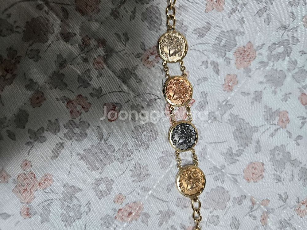 14k 고퀄 코인 패턴 체인 팔찌--1