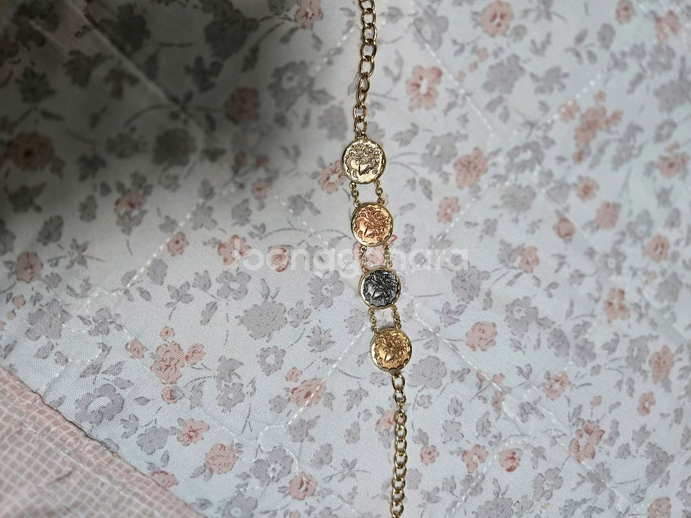 14k 고퀄 코인 패턴 체인 팔찌--8