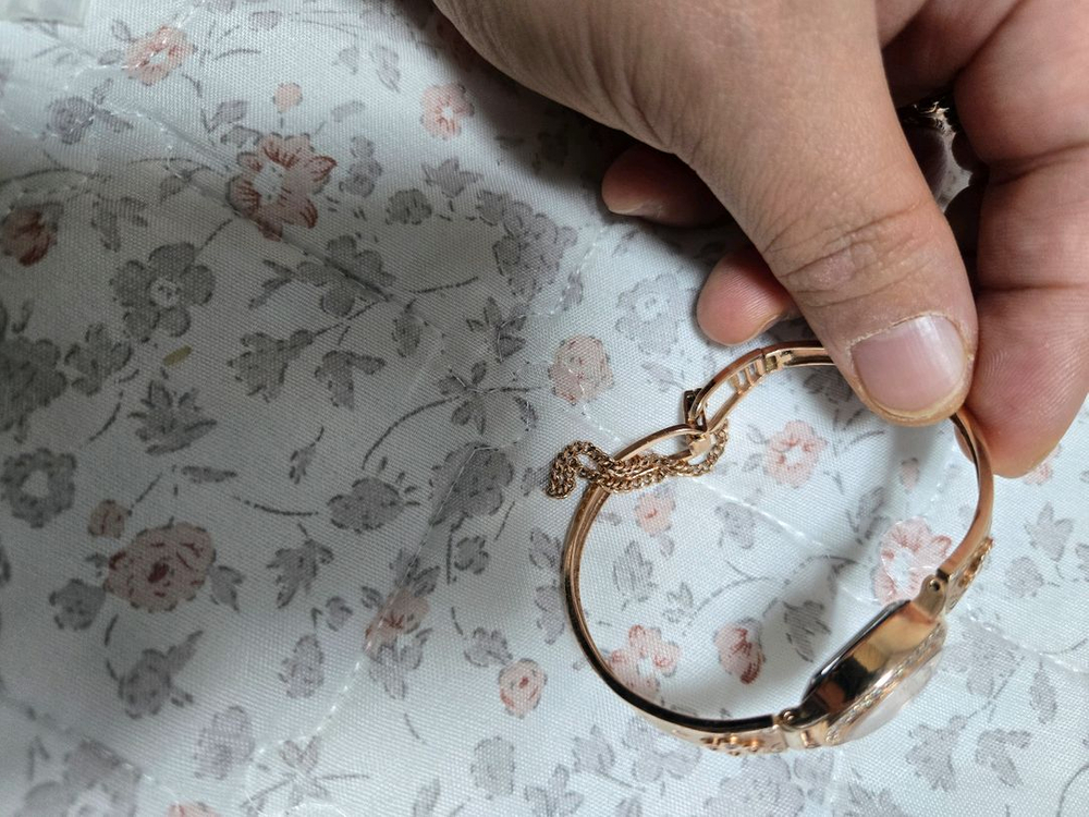 14k 여성용 로즈골드 팔찌 시계--5