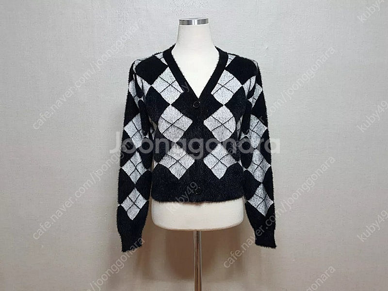 미착용)아가일 여성 숏 니트 가디건 55-55반--0