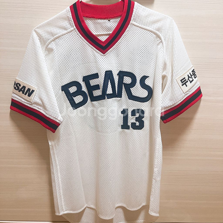 두산베어스 휠라 어센틱 해피 유니폼, 위팬 올드 홈 새상품 판매해요--2