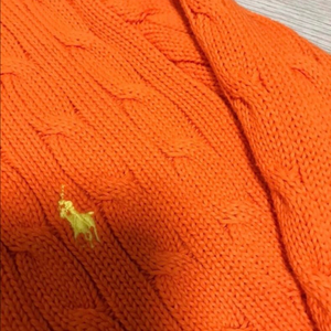 폴로 랄프로렌 오렌지 케이블 니트 S