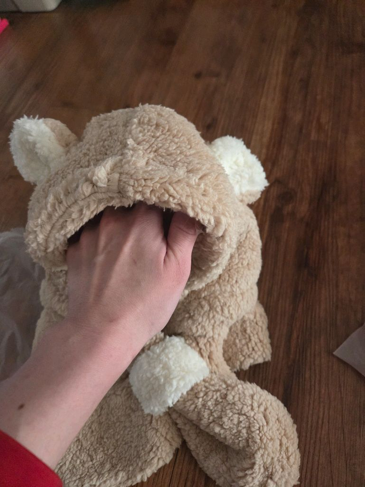 아기 곰돌이 털모자목도리 아동바라클라바 일체형 새상품. 영유아-어른까지도 가능--6