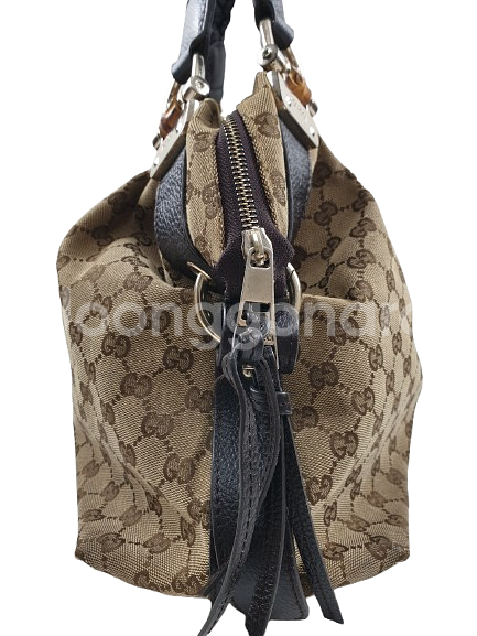 구찌 뱀부바 GG 캔버스 토트백--1