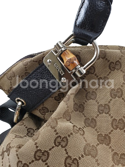 구찌 뱀부바 GG 캔버스 토트백--3
