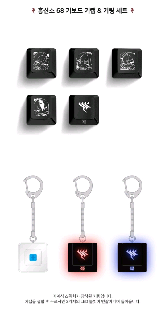 블루아카이브 3주년 흥신소 68 키캡 & 키링 세트 이미지