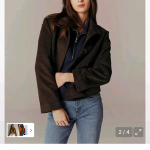 지오다노 울 크롭 자켓 코트