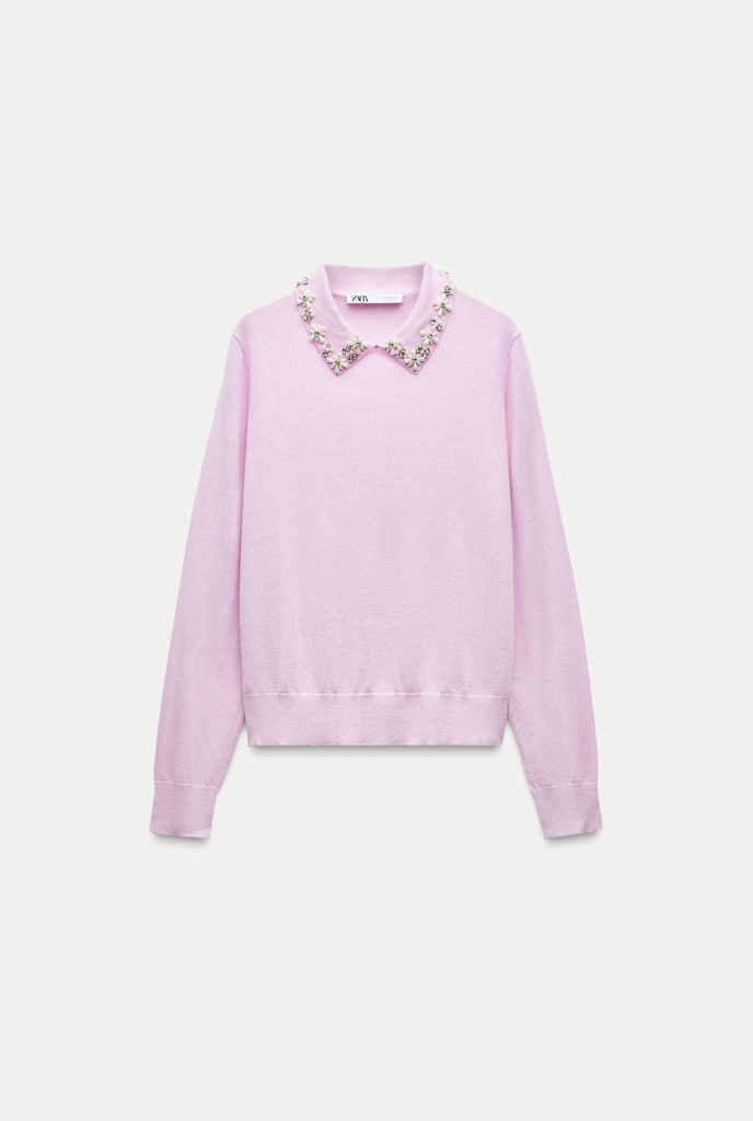 zara 자라 펄 칼라 니트 스웨터 79900-39900 택있는 새상품--3