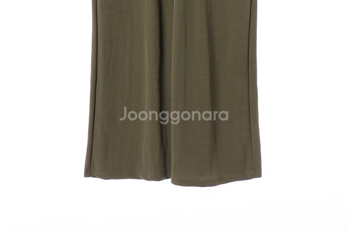 [S]자라 카키 브이넥 반팔 롱 원피스 드레스--4