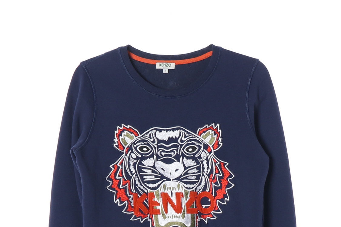 (정품)[S]겐조 로고 자수 맨투맨 스웨트셔츠 네이비--2