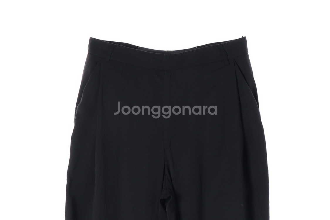 [L]자라 모달 블랙 와이드 슬랙스 팬츠--2