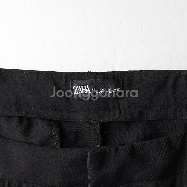 [L]자라 모달 블랙 와이드 슬랙스 팬츠--5