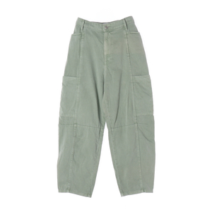 [S]자라 카키 그린 포켓 와이드 벌룬 데님 청바지 팬츠