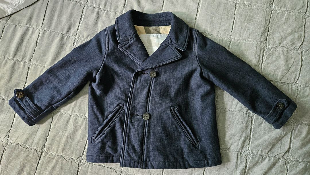 버버리 키즈 베이비 네이비 코트 자켓 18m 이미지