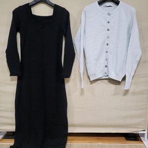 ZARA 자라 보석단추가디건 쥬얼 니트 스퀘어넥 니트원피스