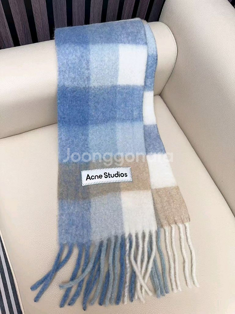 아크네 레인보우 체크 머플러--2