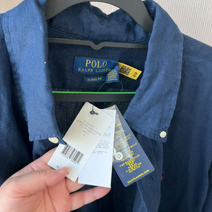 폴로 랄프로렌 린넨 셔츠 네이비, 연청 XL 새상품 팔아요