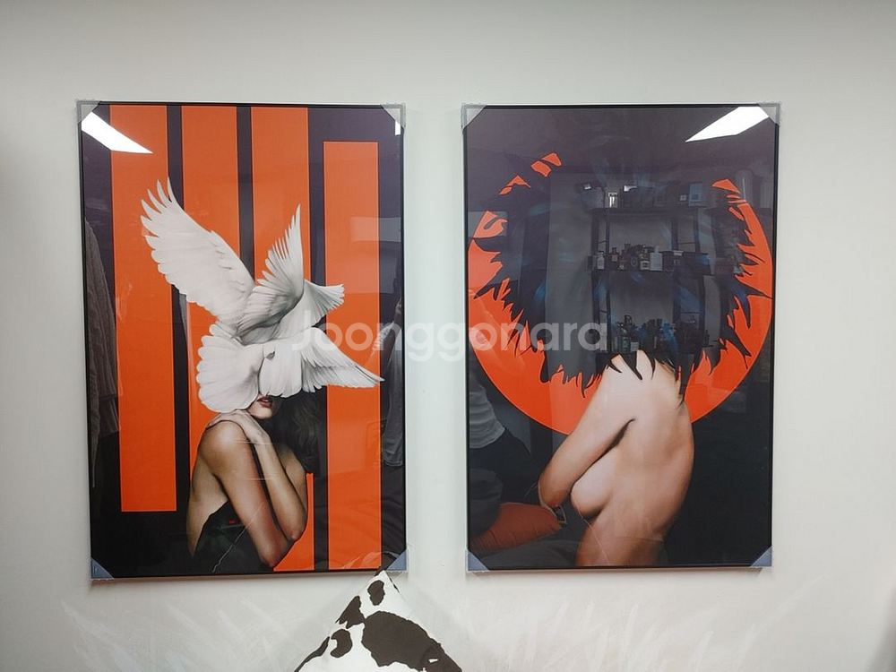 에르메스 풍 럭셔리 여인 대형 그림 액자 인테리어 소품--0