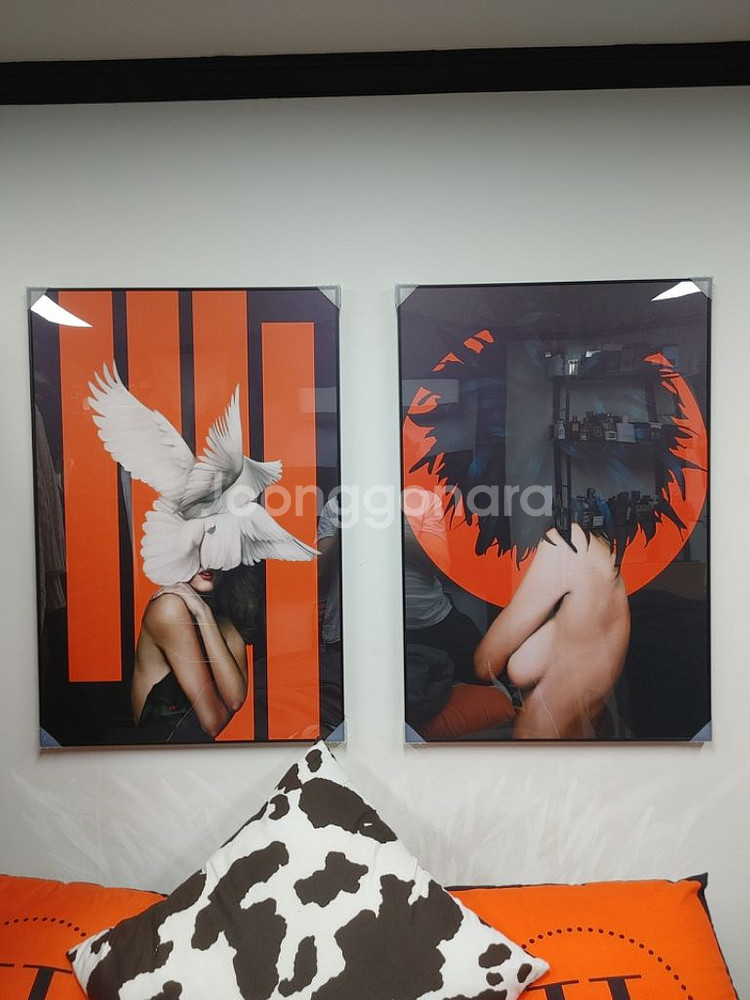 에르메스 풍 럭셔리 여인 대형 그림 액자 인테리어 소품--1