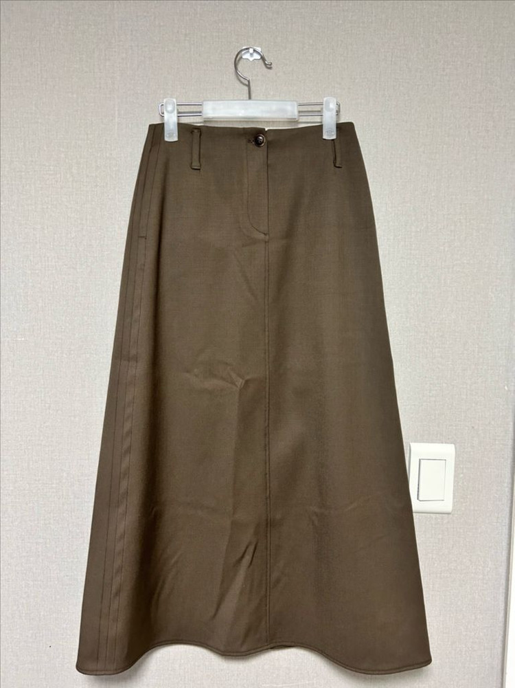 (가격 인하) MOHAN 모한 세미 A라인 울 스커트 브라운 S 사이즈 이미지