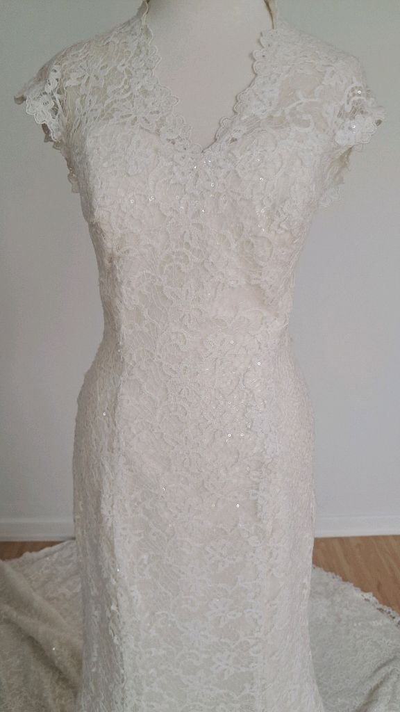 (본식, 웨딩촬영 대여용)레이스 머메이드 웨딩 드레스(대여비로 구입하세요)--2