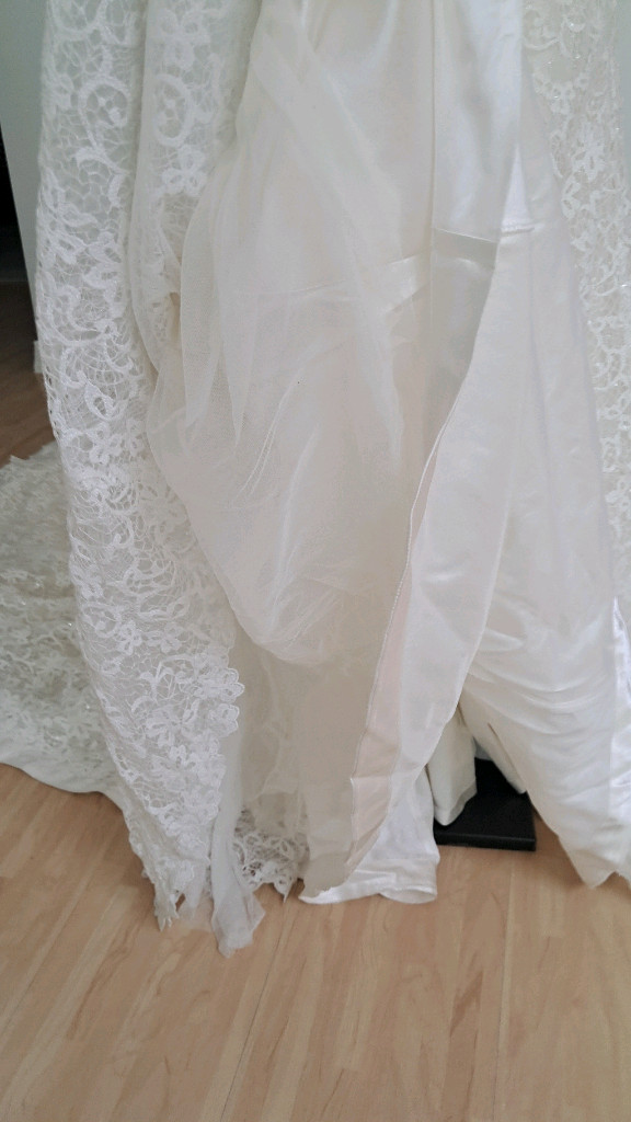 (본식, 웨딩촬영 대여용)레이스 머메이드 웨딩 드레스(대여비로 구입하세요)--4