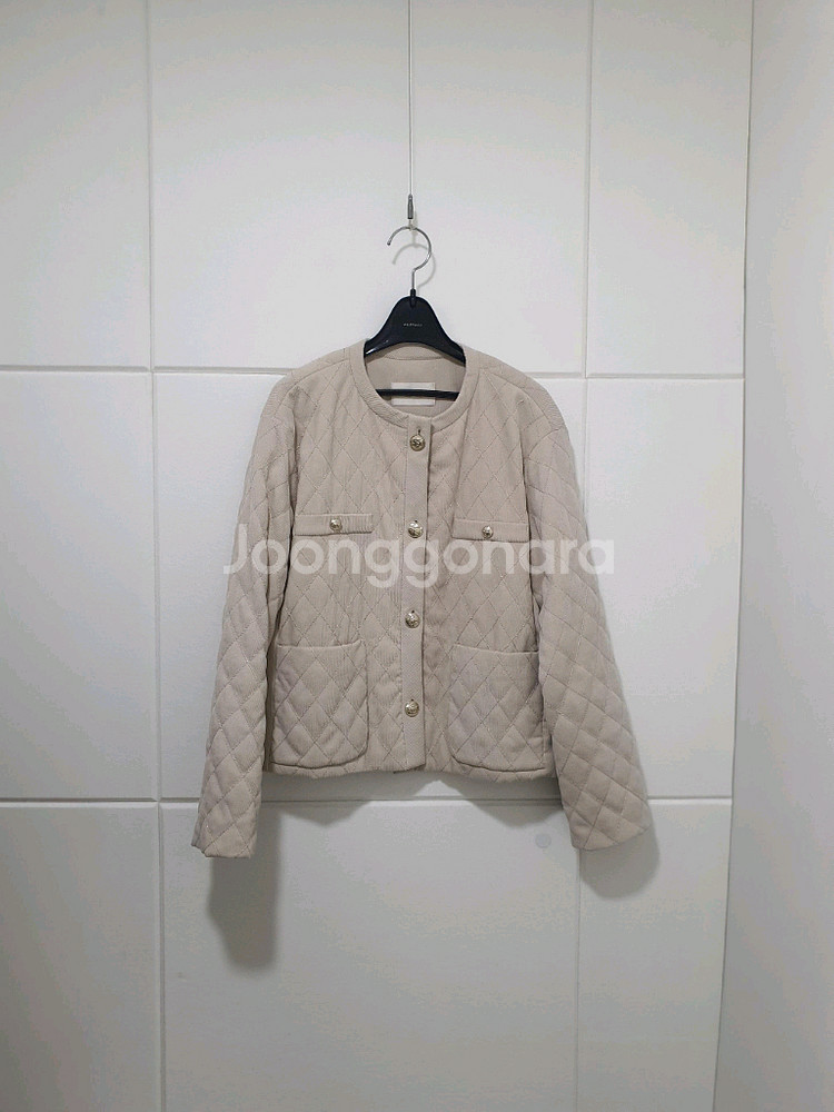 더한섬 에스제이에스제이 SJSJ 베이지 퀼팅 누빔 자켓 사이즈 155--0