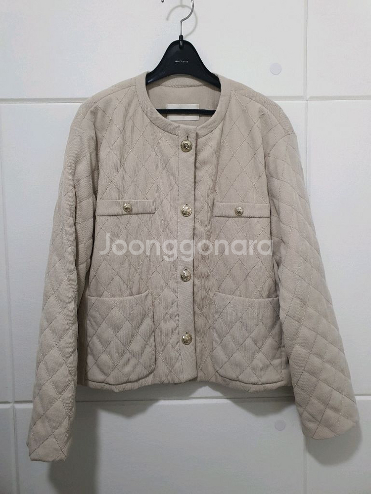 더한섬 에스제이에스제이 SJSJ 베이지 퀼팅 누빔 자켓 사이즈 155--1