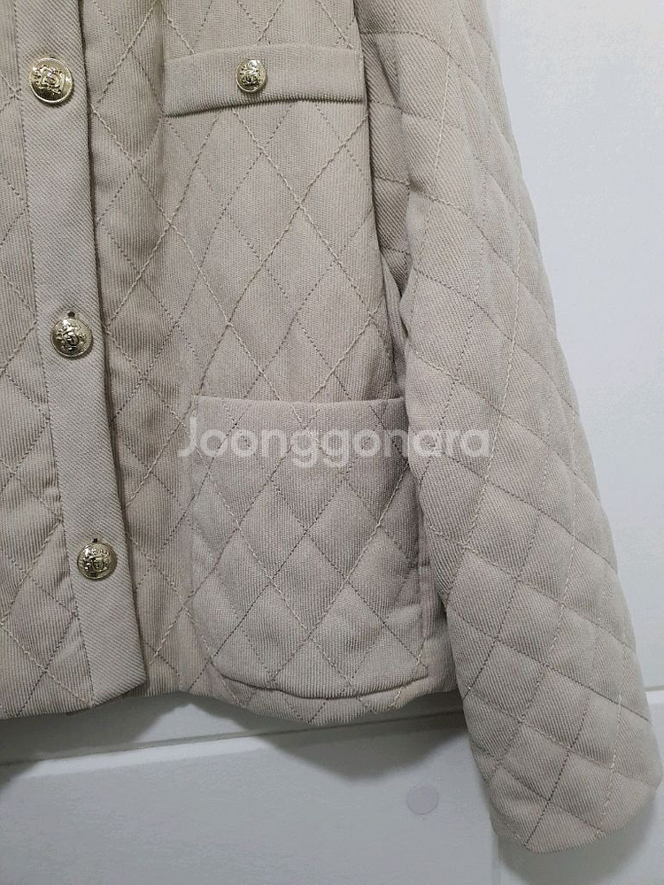 더한섬 에스제이에스제이 SJSJ 베이지 퀼팅 누빔 자켓 사이즈 155--3