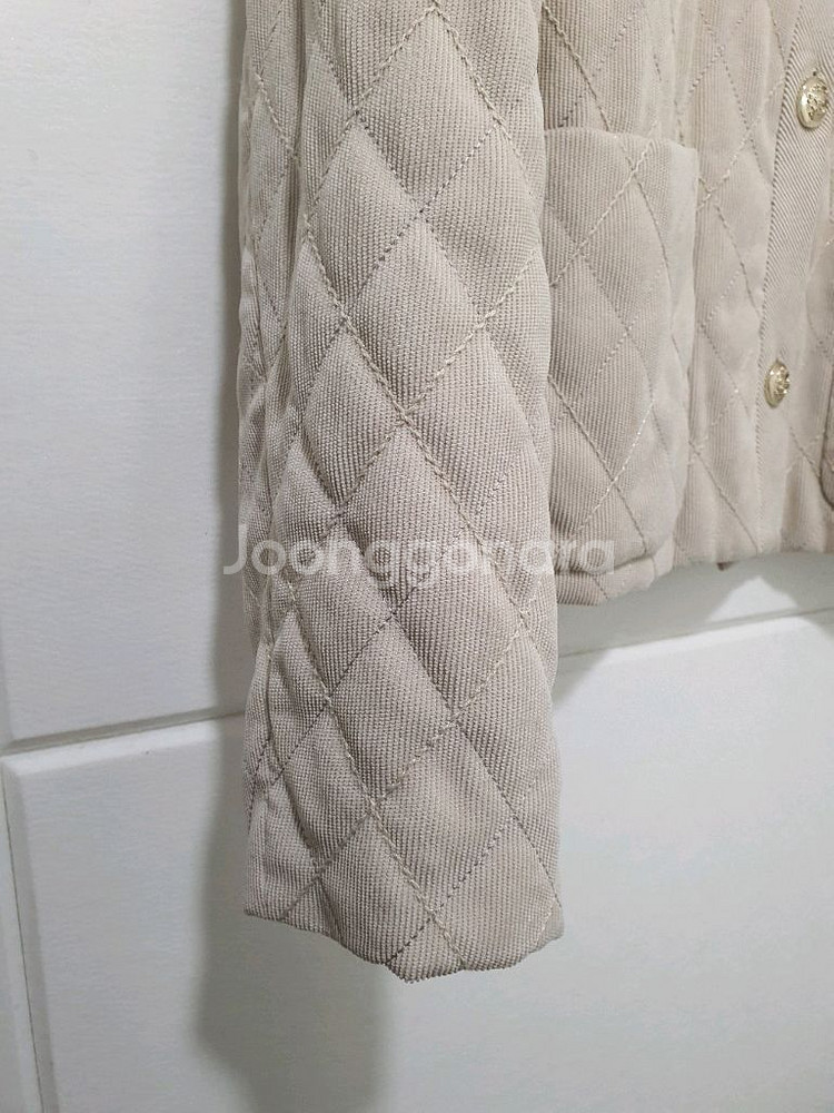 더한섬 에스제이에스제이 SJSJ 베이지 퀼팅 누빔 자켓 사이즈 155--4