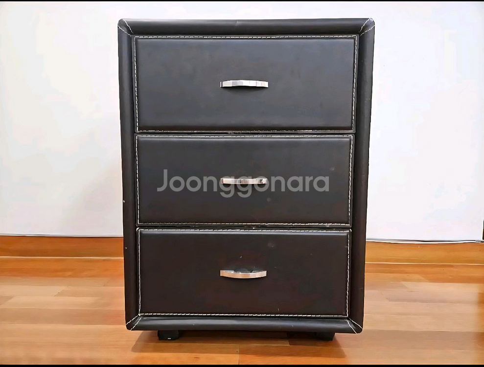 [진짜 가죽] 가죽 3단 서랍장--0