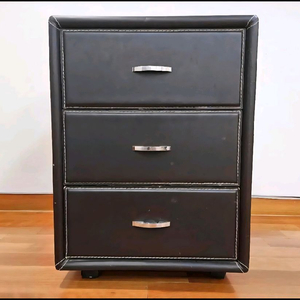 [진짜 가죽] 가죽 3단 서랍장