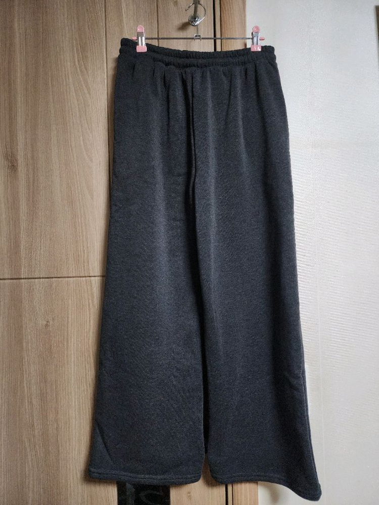 차콜 기모 와이드 트레이닝 팬츠 바지--1